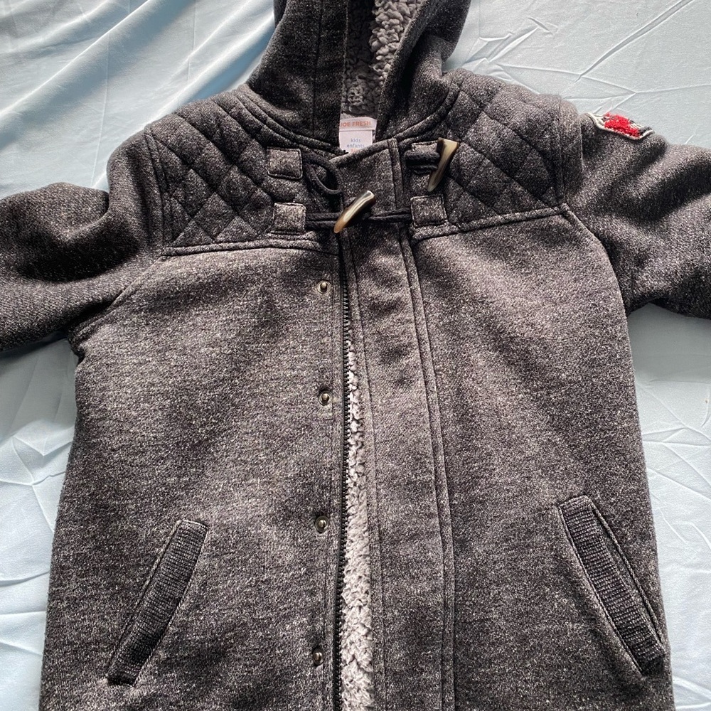 Charcoal gray fleece lined fall jacket